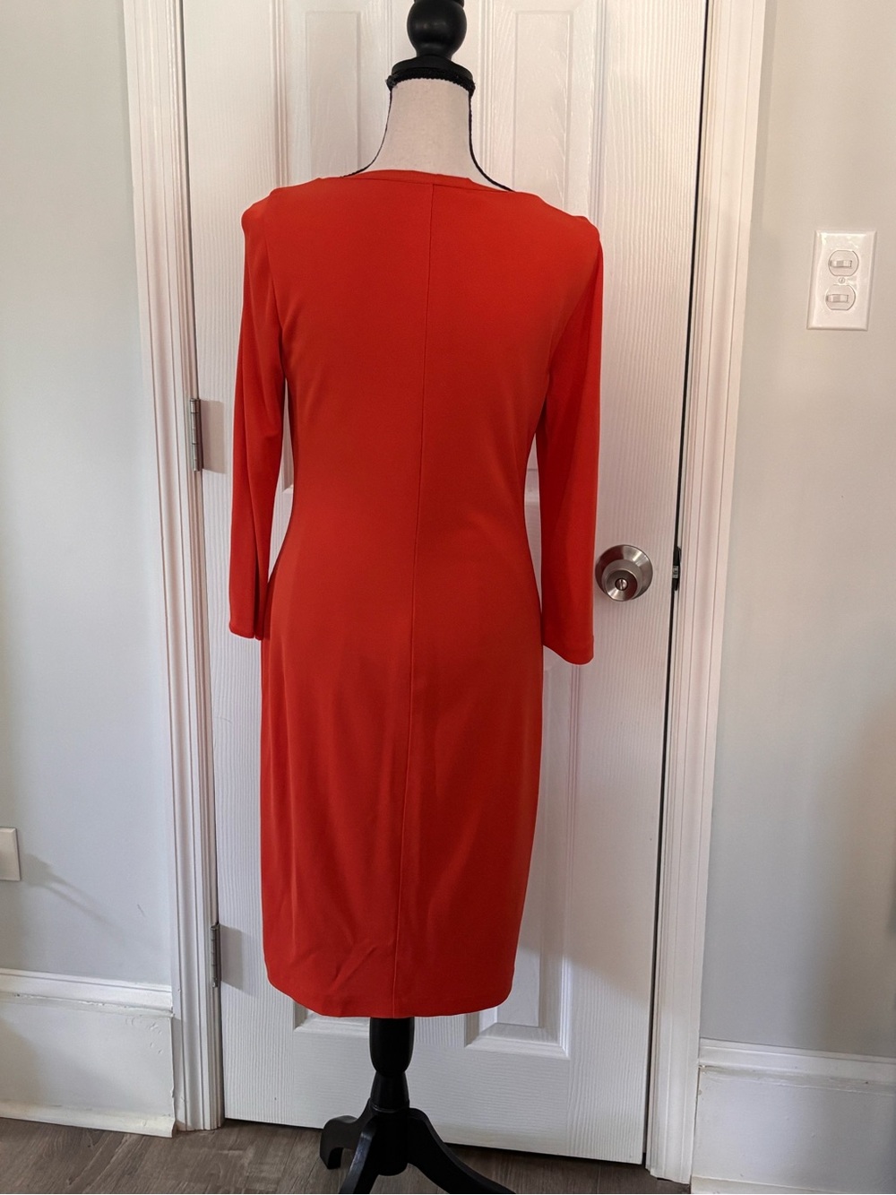 Ralph Lauren Rust-Orange Long-Sleeve Midi Dress - Picture 3 of 9